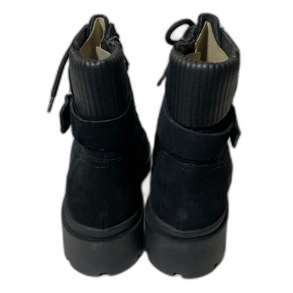 CLARKS Calla Dance Lace-Up Buckled Boots - Women's Size 7.5W - Black Suede - Picture 4 of 7